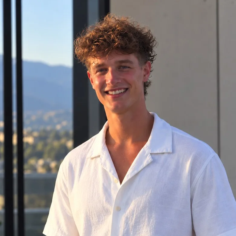Stefan Hutticher lächelt in die Kamera — auf einer Terrasse mit Bergblick, weißes Hemd